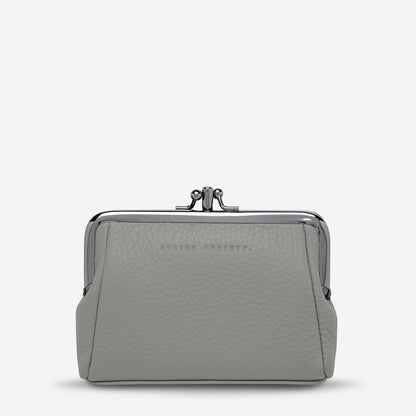 Status Anxiety Volatile Wallet in Light Grey on a White Background