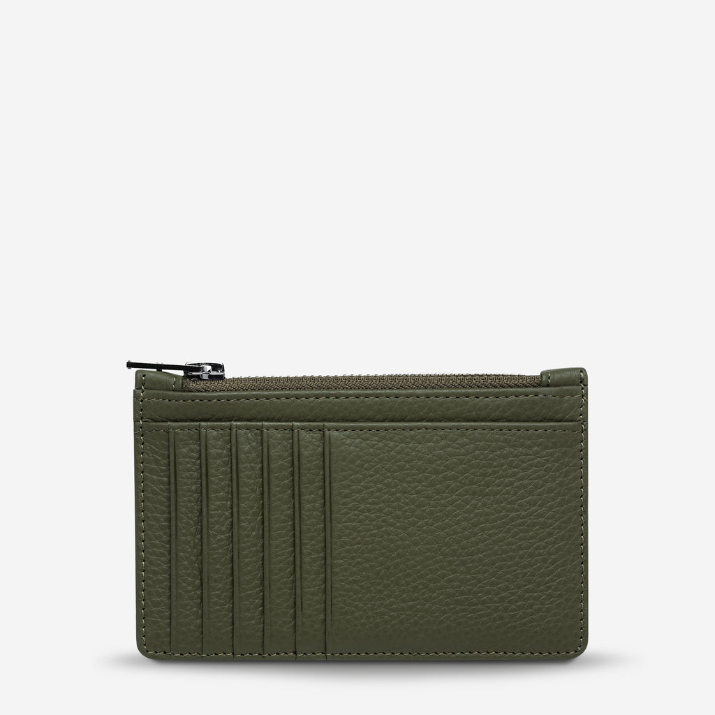The Status Anxiety Avoiding Things Wallet in Khaki on a blank background