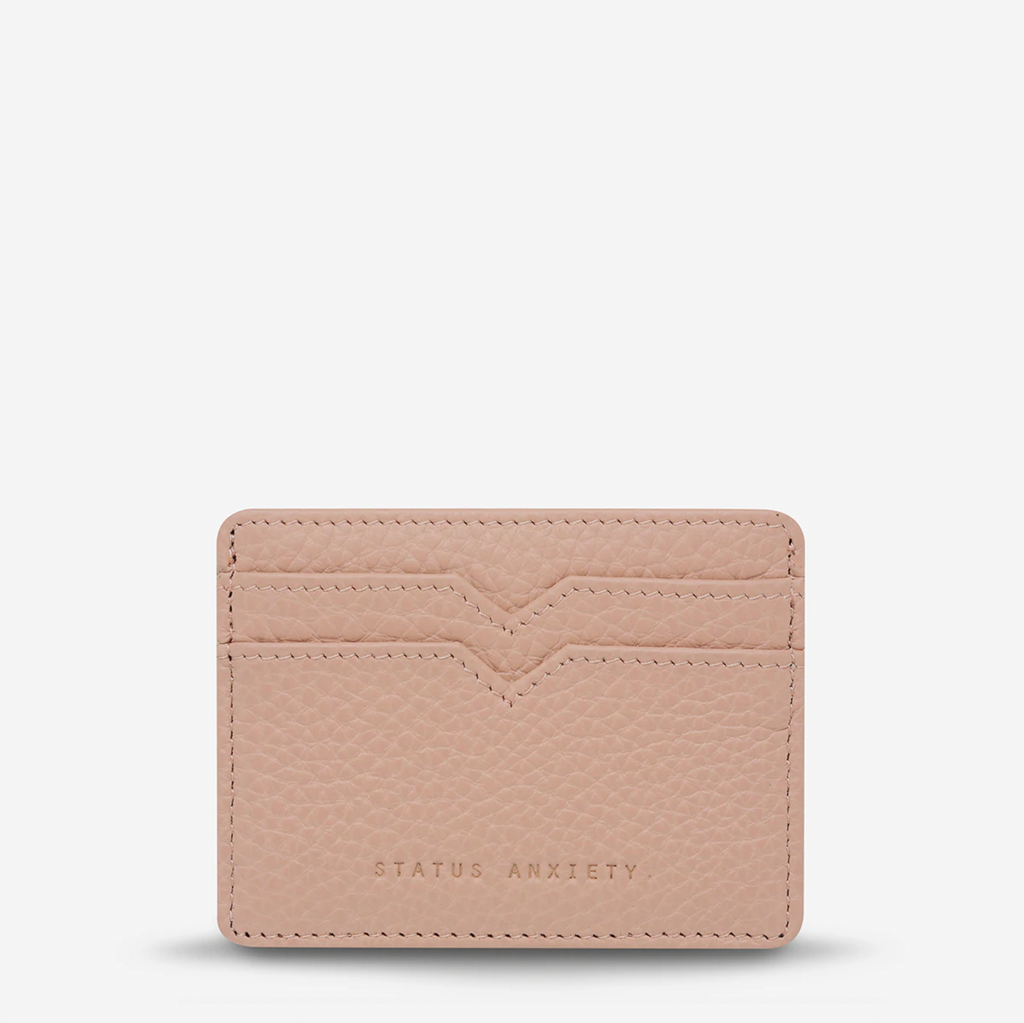 Status Anxiety Together For Now Wallet in Dusty Pink on a blank background
