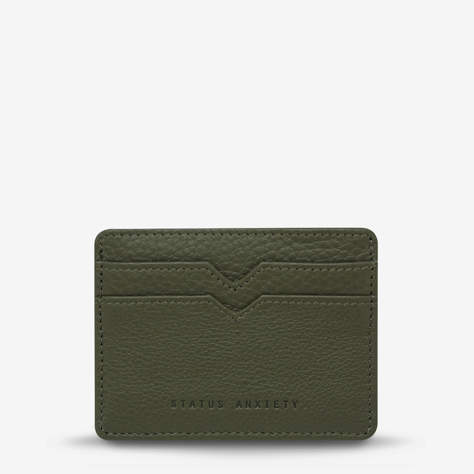 Status Anxiety Together For Now Wallet in Khaki on a blank background