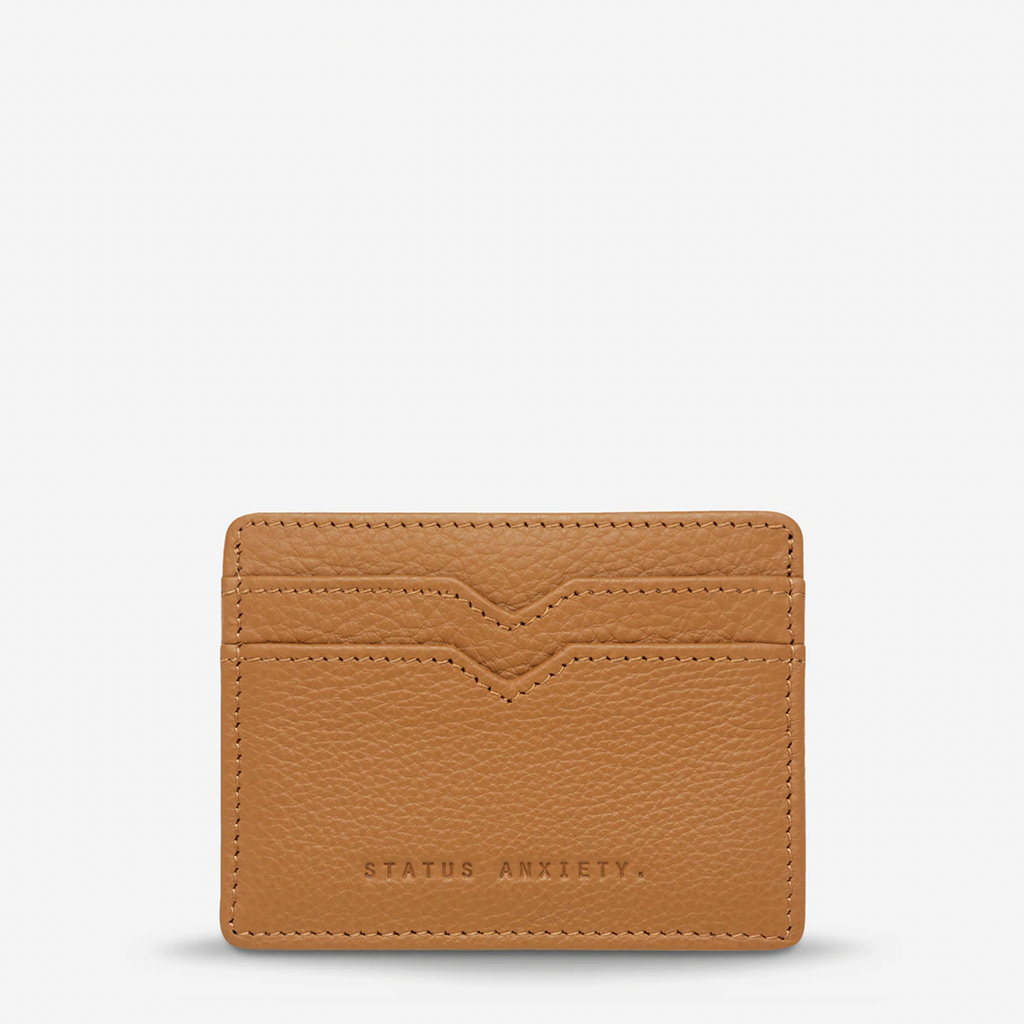 Status Anxiety Together For Now Wallet in Tan on a blank background