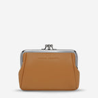 Status Anxiety Volatile Wallet in Tan on a White Background