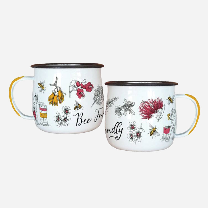 Enamel Mug | Bee Friendly Flowers