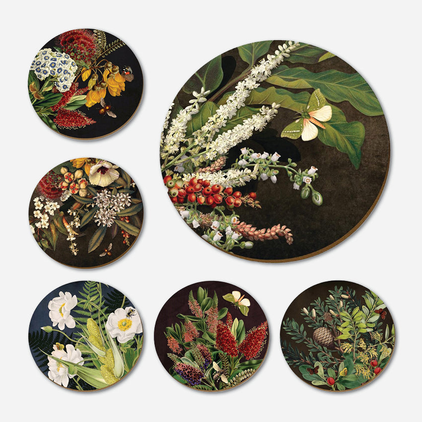 The Wolfkamp and Stone Dark Botanical Placemat on a blank background